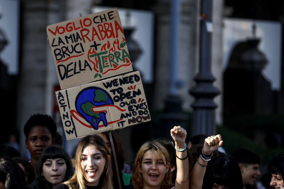 Corteo per il clima dei Fridays For Future a Roma