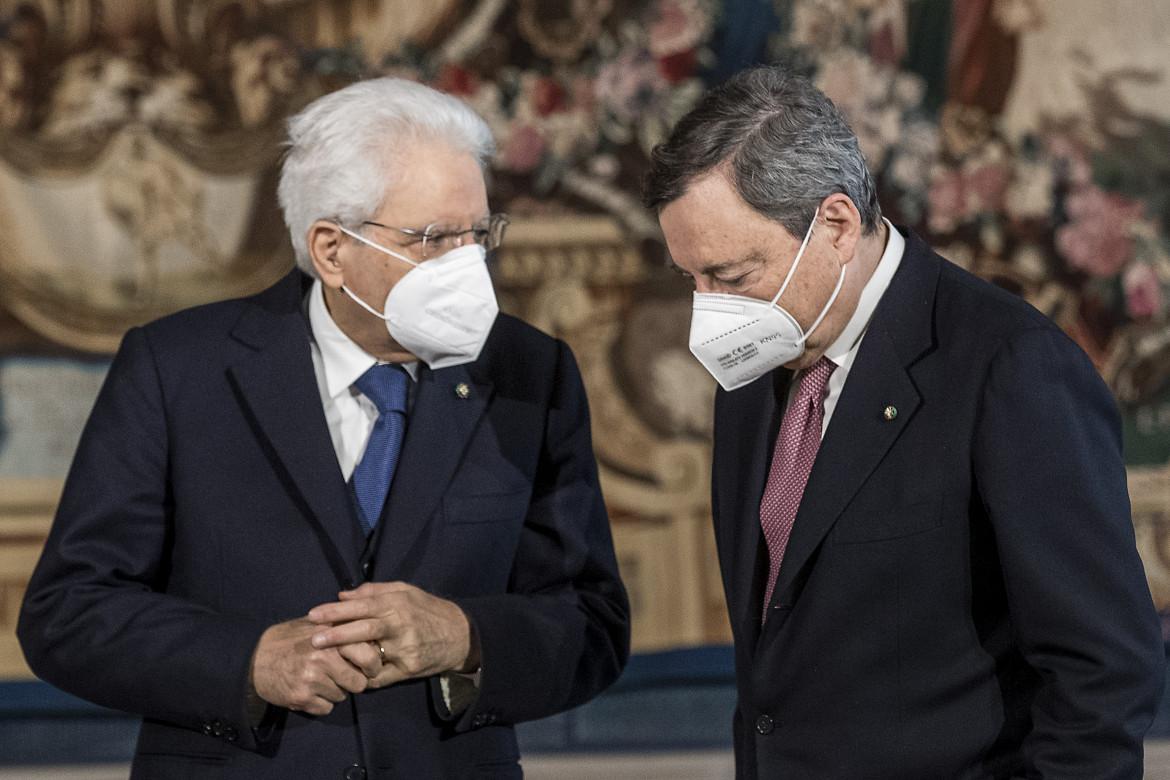 Sergio Mattarella e Mario Draghi foto LaPresse
