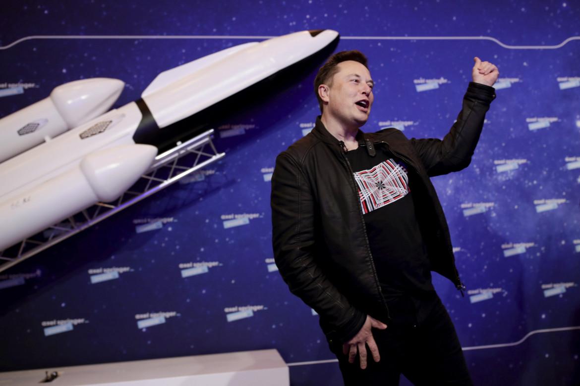 Elon Musk a un'iniziativa di SpaceX nel 2020, foto Ap