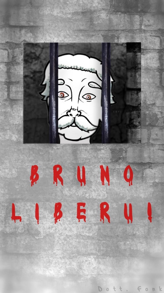 Un disegno che chiede la liberazione di Bruno Bellomonte