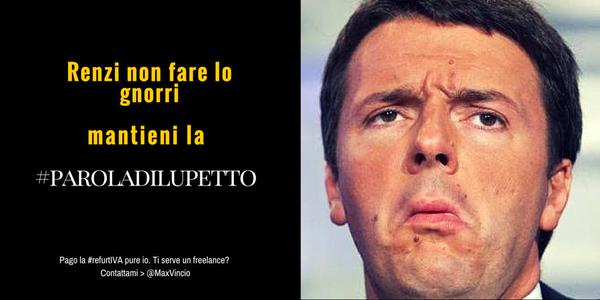 «Renzi-lupetto», la protesta virtuale  delle Partite Iva