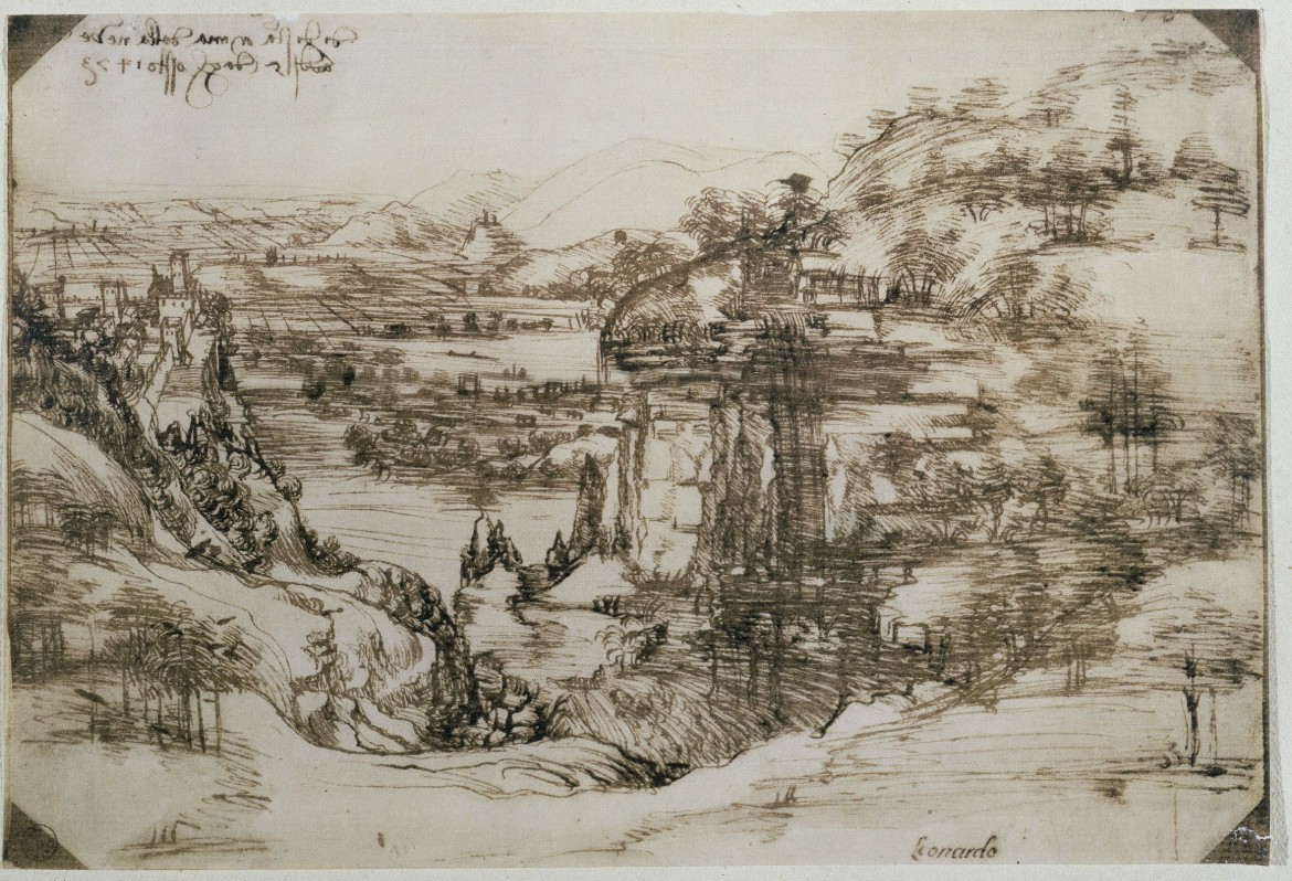 13 ID 24. Leonardo da Vinci Paesaggio UFFIZI