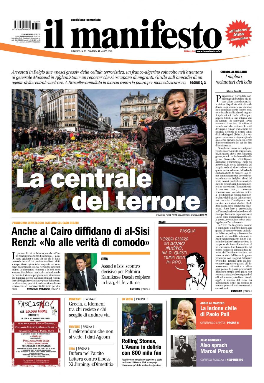 il manifesto del 27 marzo 2016