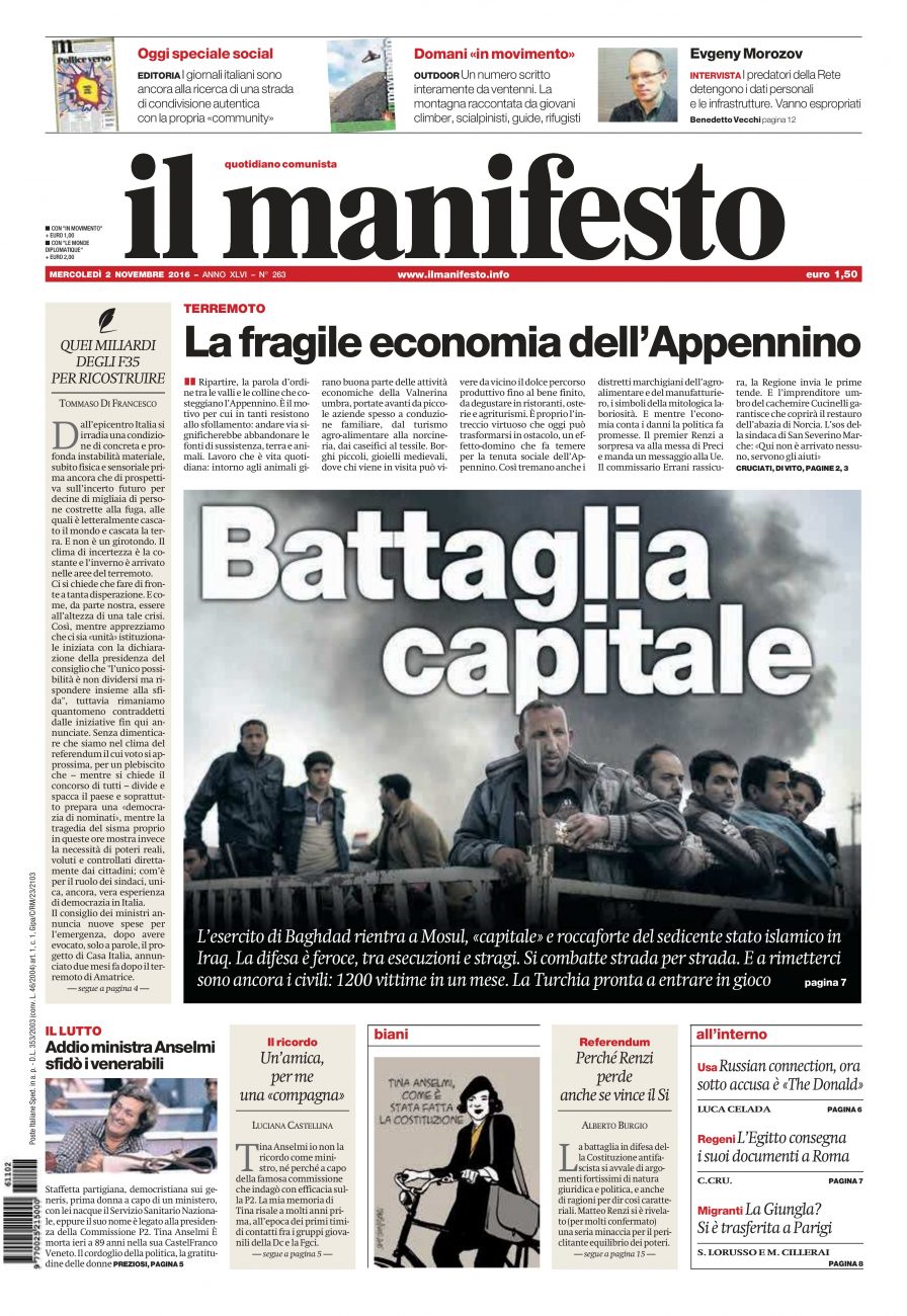 il manifesto del 02 novembre 2016