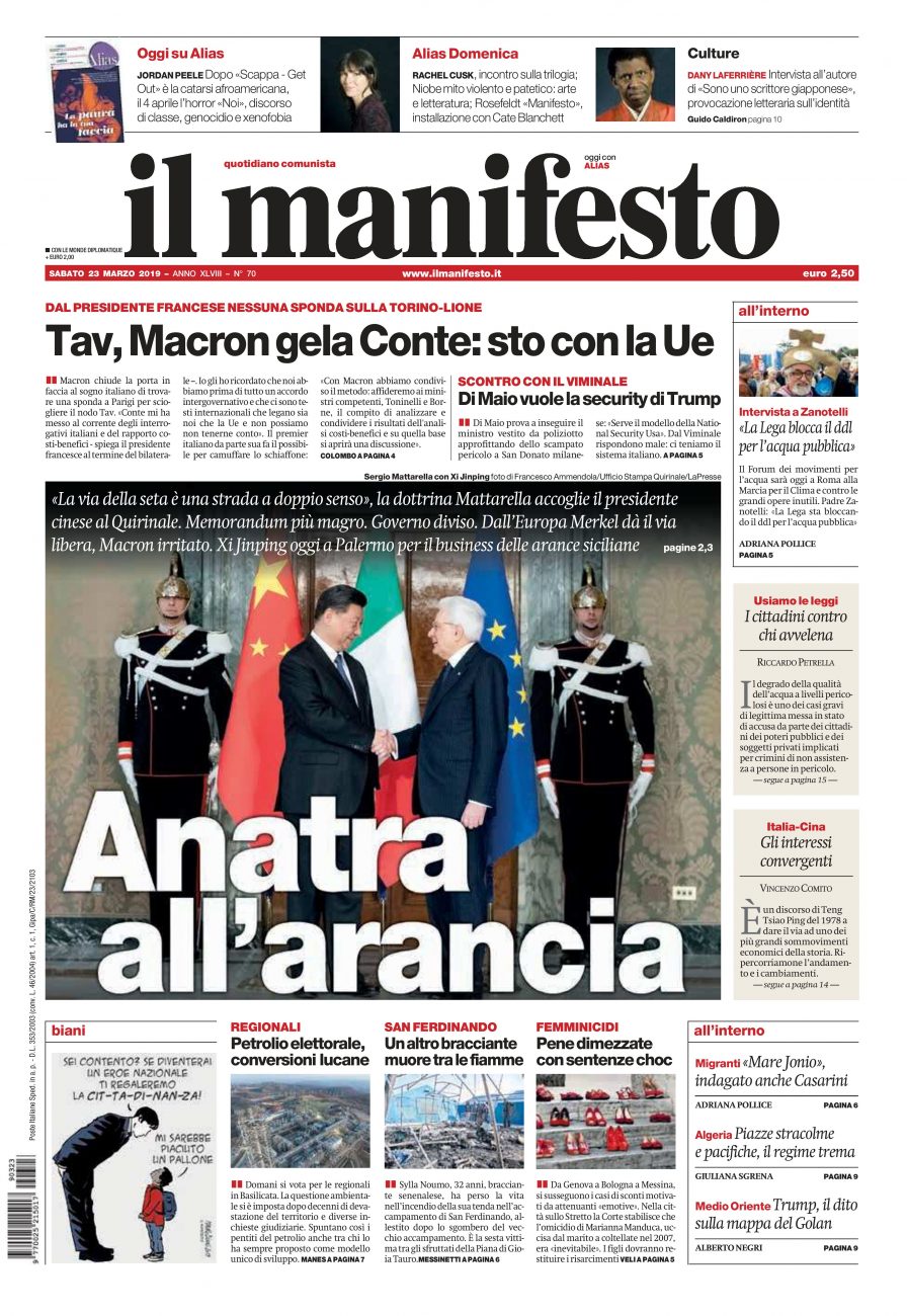 il manifesto del 23 marzo 2019