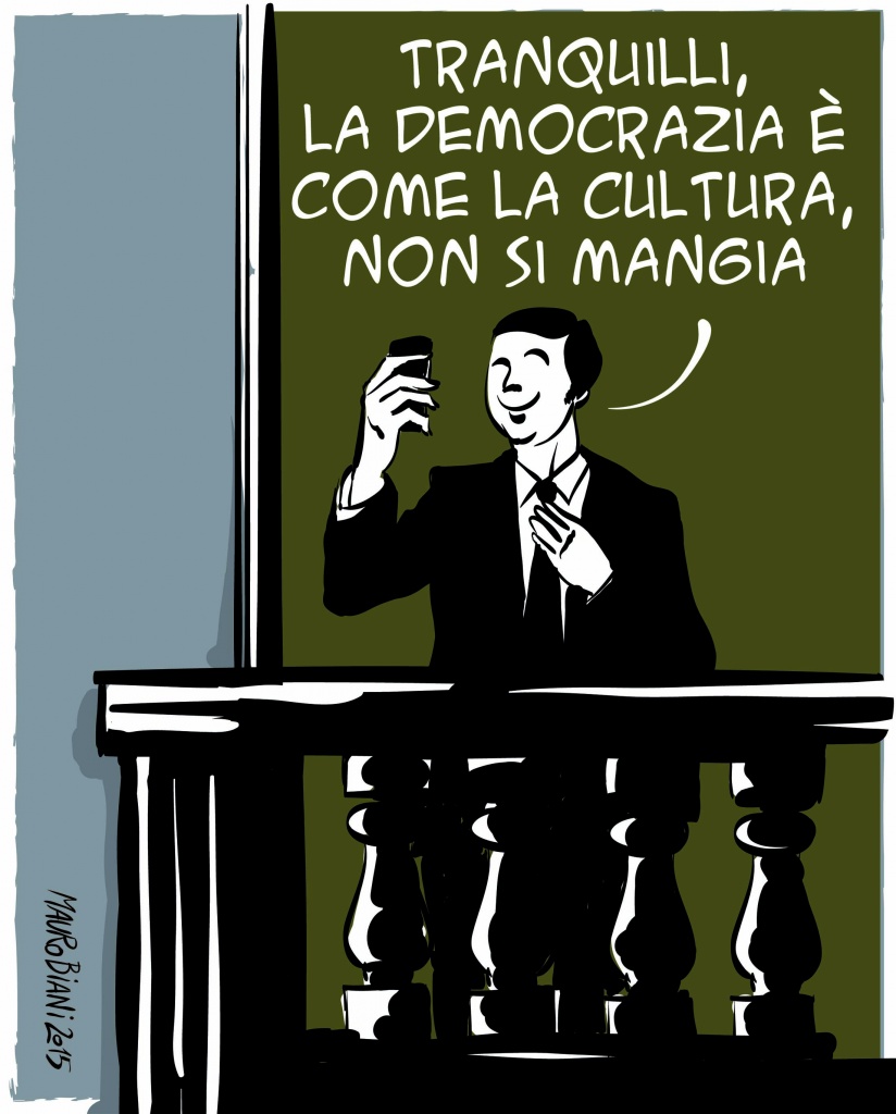 renzi democrazia mangia