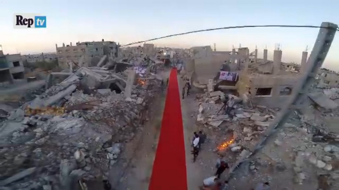 Sul red carpet a Gaza non star ma senza casa