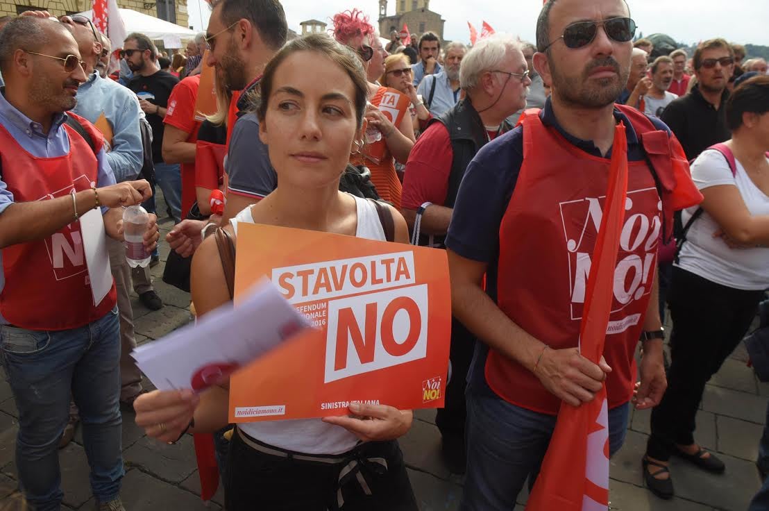 Sinistra in campo: “Stavolta No”