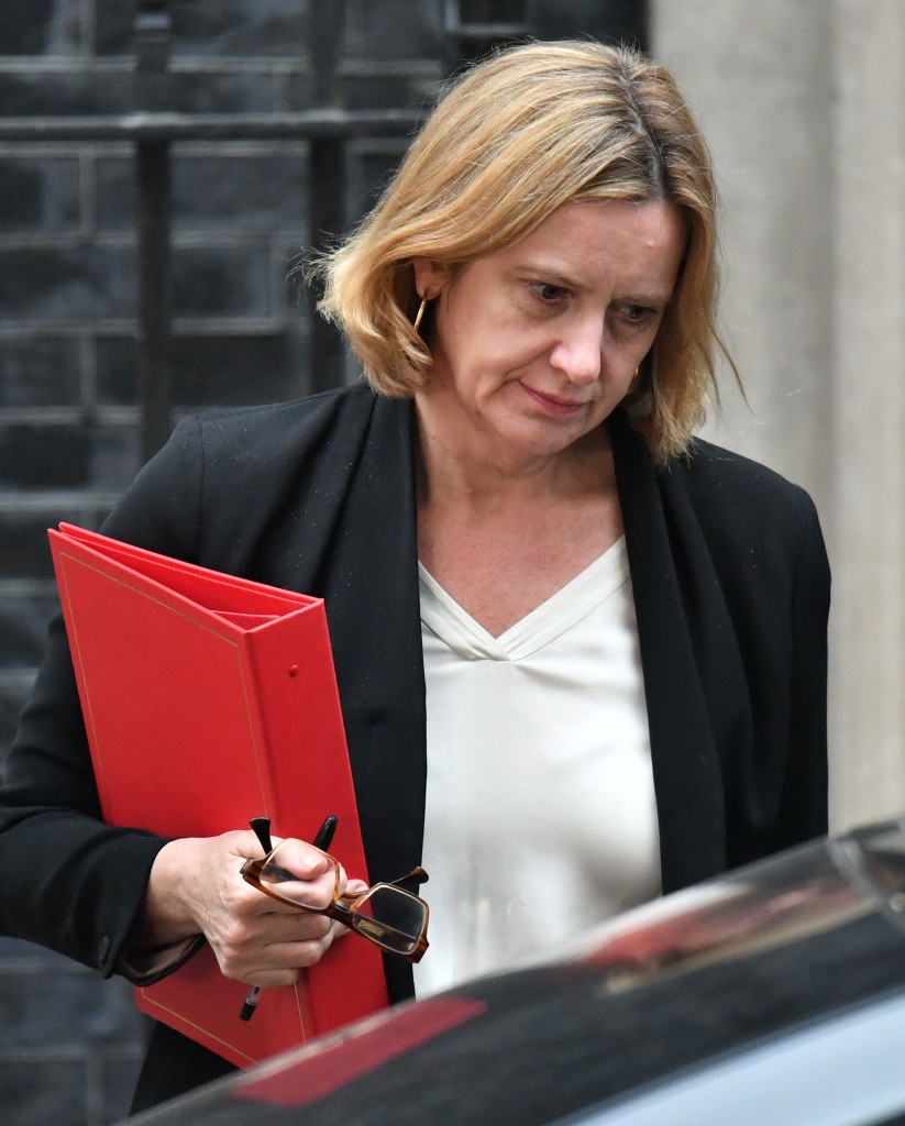 la ministra dimissionaria Amber Rudd 