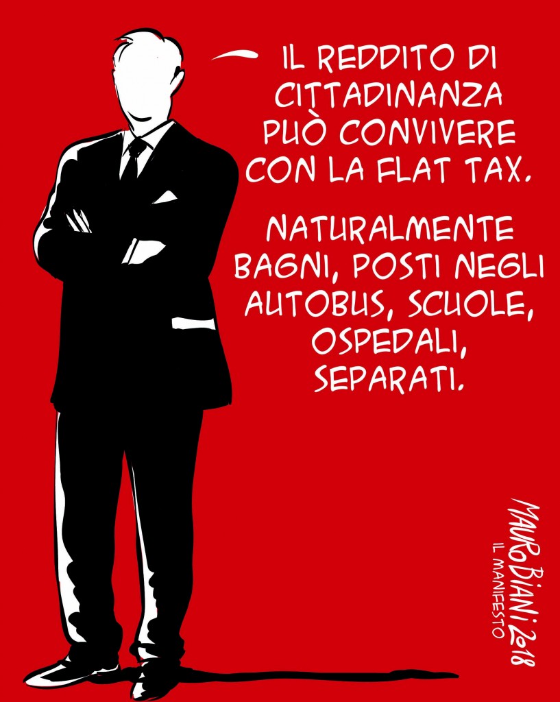 reddito-cittad-flat-tax-apartheid vignetta biani