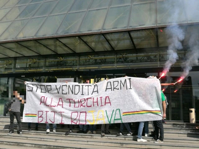 Napoli per Rojava: Leonardo occupata