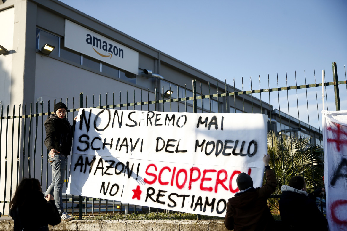 Lo sciopero nel magazzino Amazon di Passo Corese (Rieti) del 2021