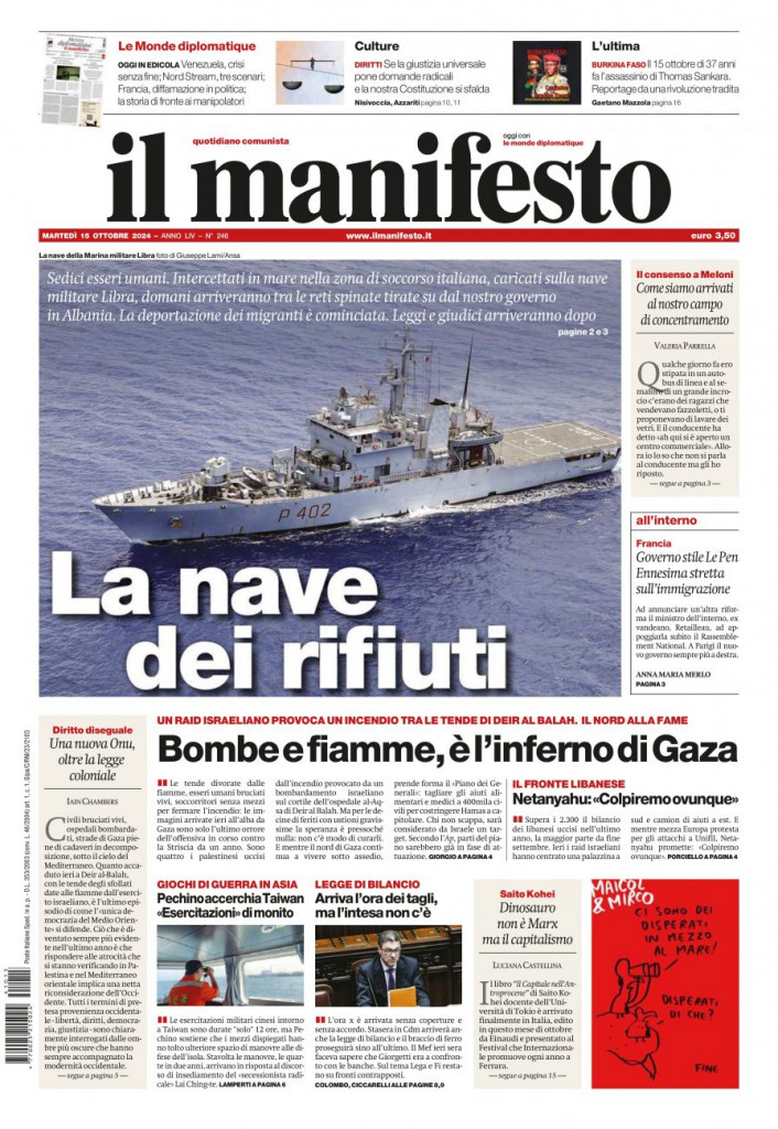 il manifesto del 15/10/24