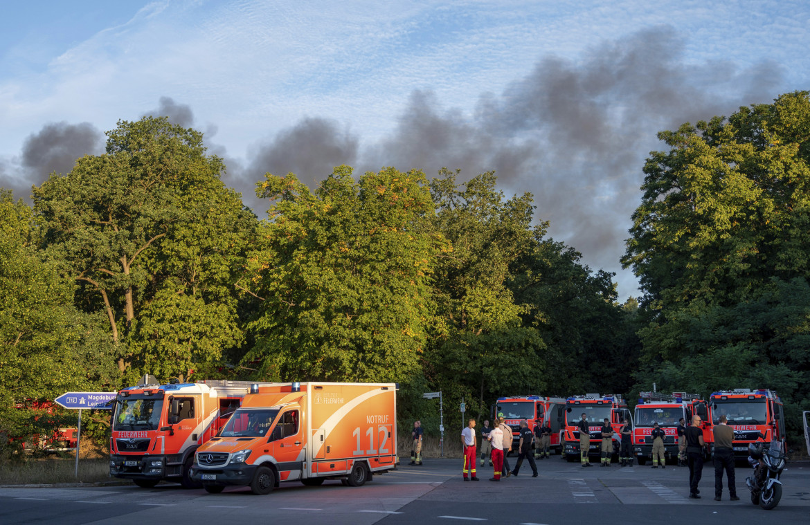 L’incendio della foresta berlinese di Grunewald foto Ap