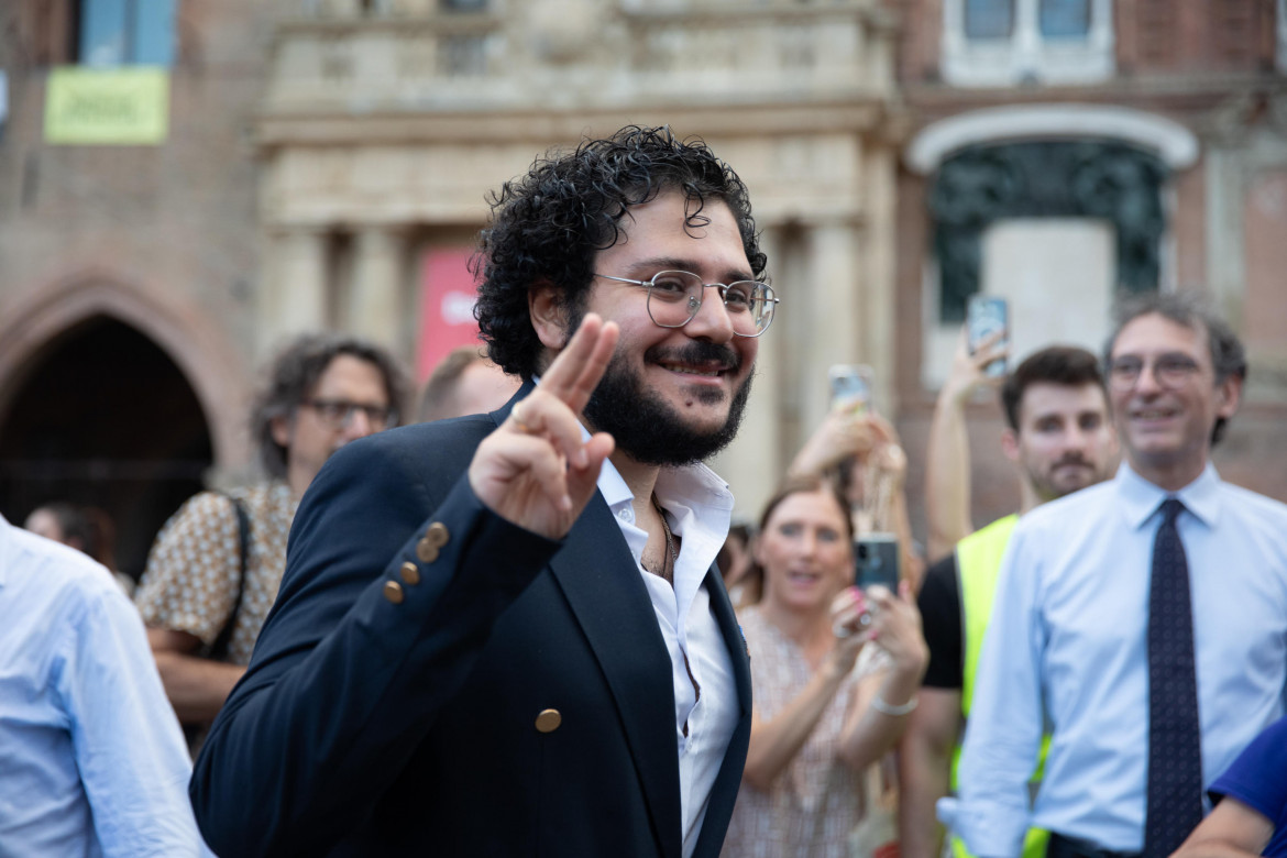 Patrick Zaki a Bologna foto Ansa