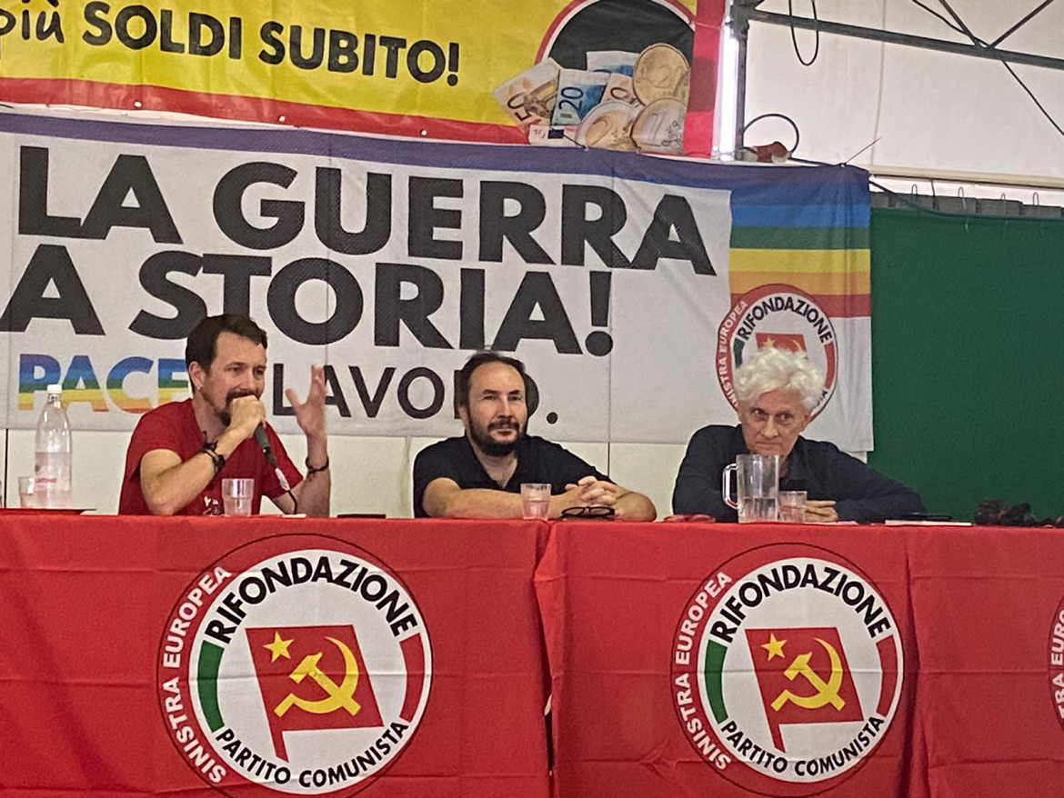 Maurizio Acerbo e Pablo Iglesias alla festa di Prc di Bologna