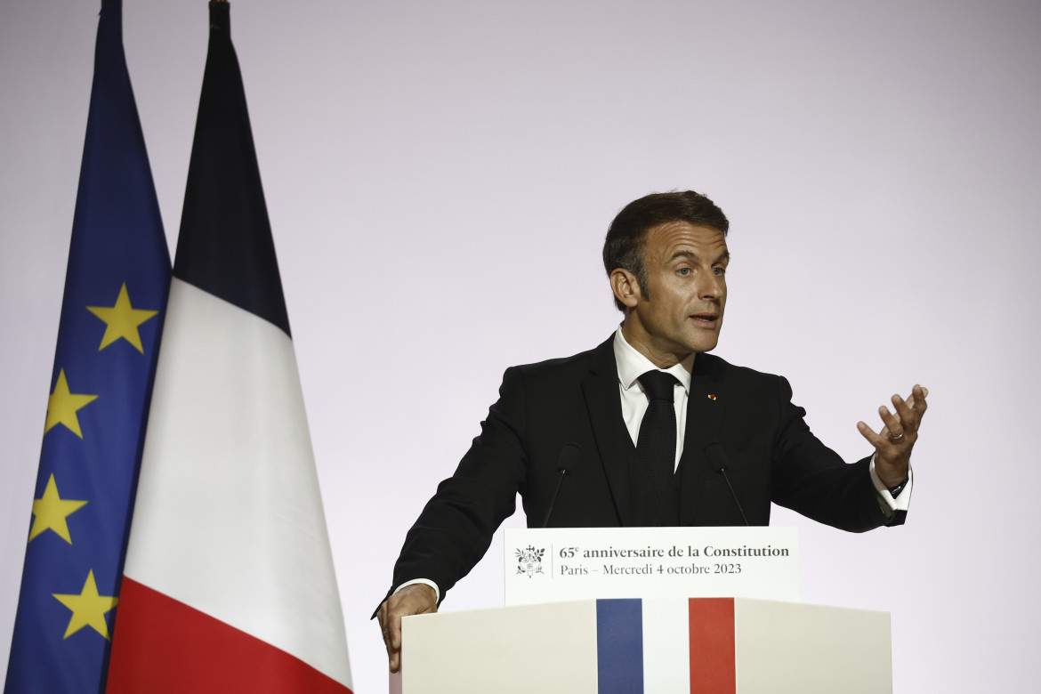 Il Presidente francese Macron foto Ap