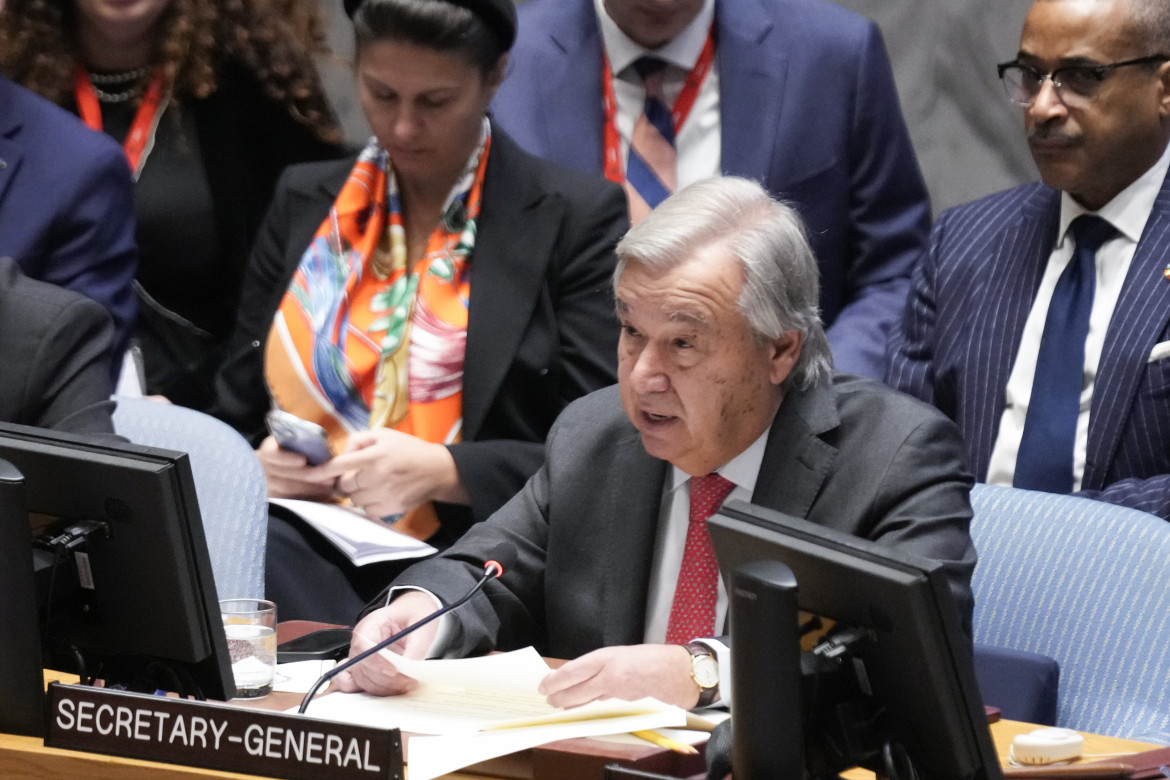 Antonio Guterres al Consiglio di sicurezza dell’Onu foto di Seth Wenig/Ap