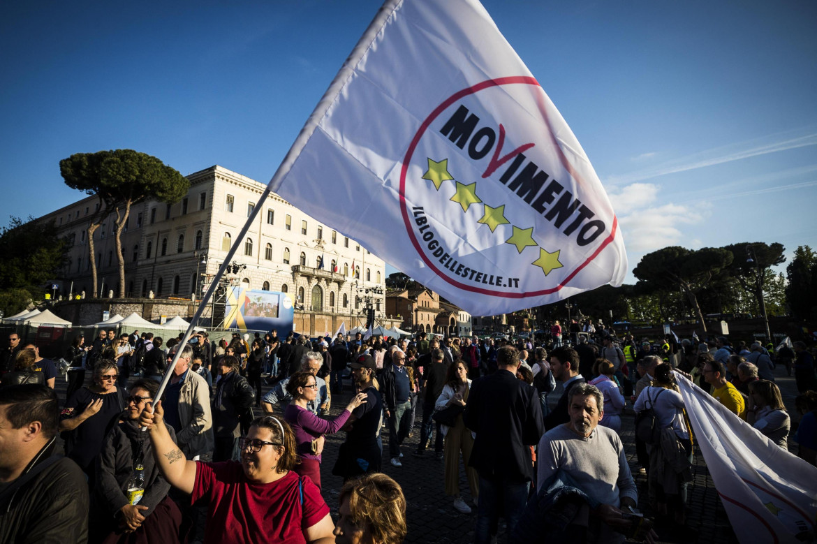 Una manifestazione del Movimento 5 Stelle nel 2019 foto Ansa