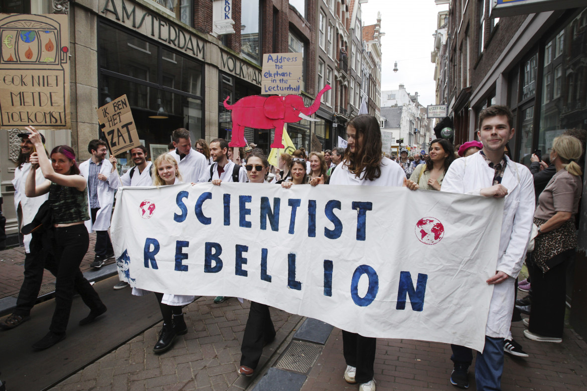 Manifestazione di Scientist Rebellion in Olanda, foto Ap