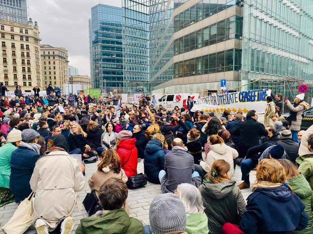 Protesta davanti alla Commissione Ue