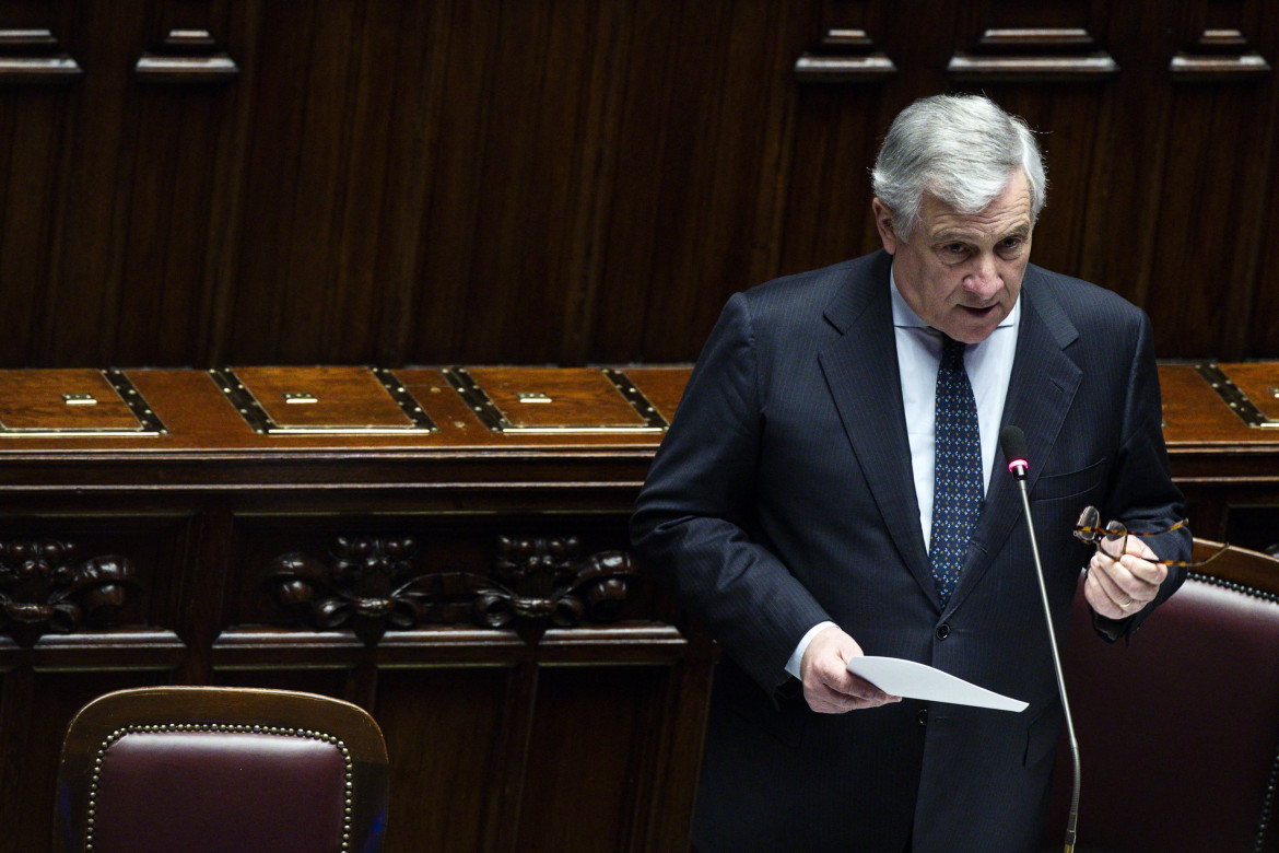 Il ministro Tajani alla Camera, foto Ansa