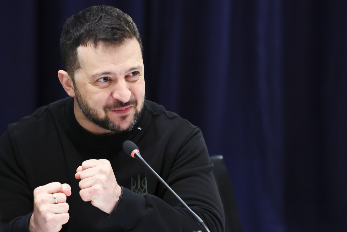 Volodymyr Zelenskyy alla Conferenza sulla sicurezza a Monaco, foto di Wolfgang Rattay /Ap