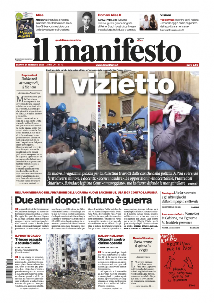 il manifesto del 24 febbraio 2024