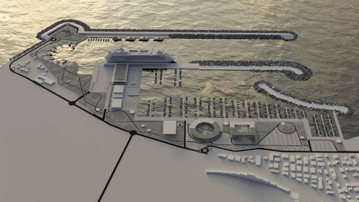 Il rendering del porto crocieristico di Fiumicino