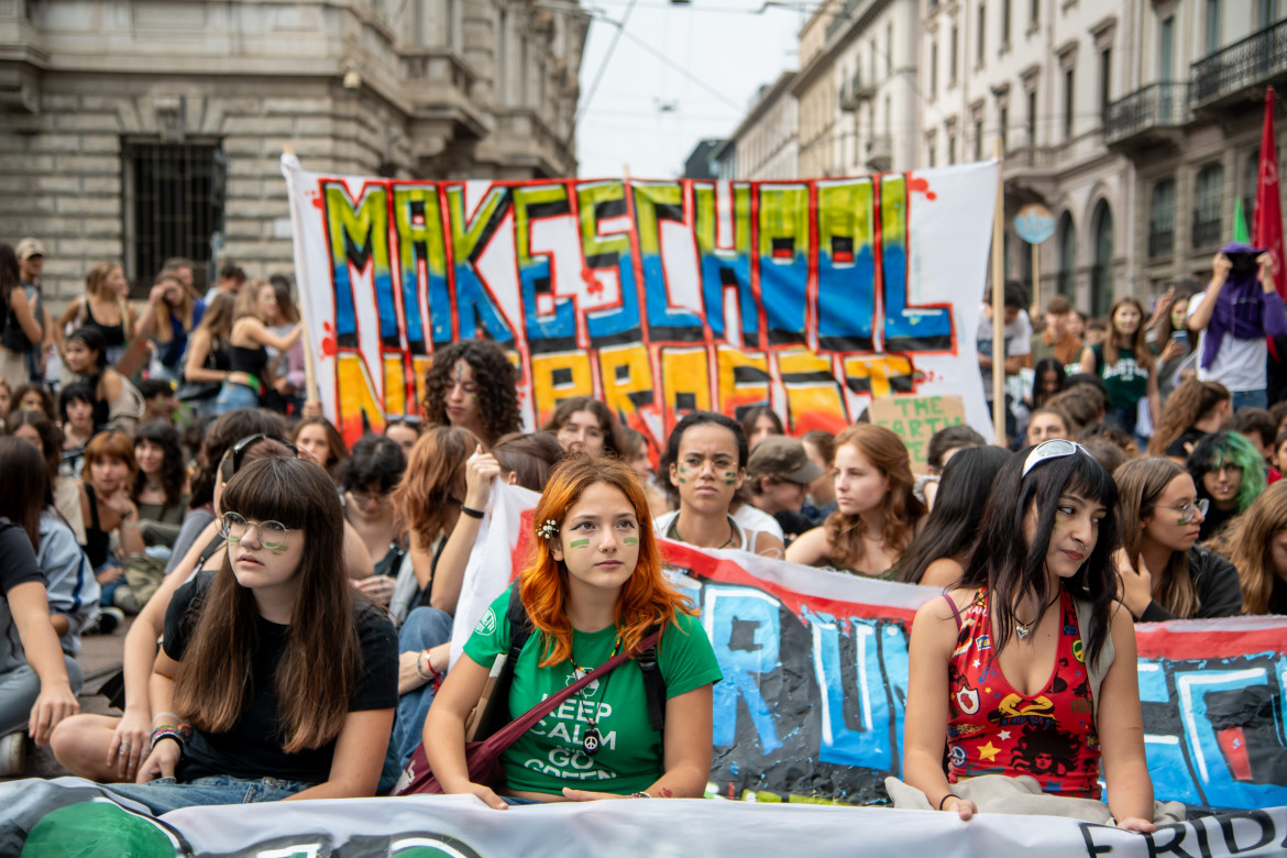 Corteo Fridays for Future a Milano - foto LaPresse