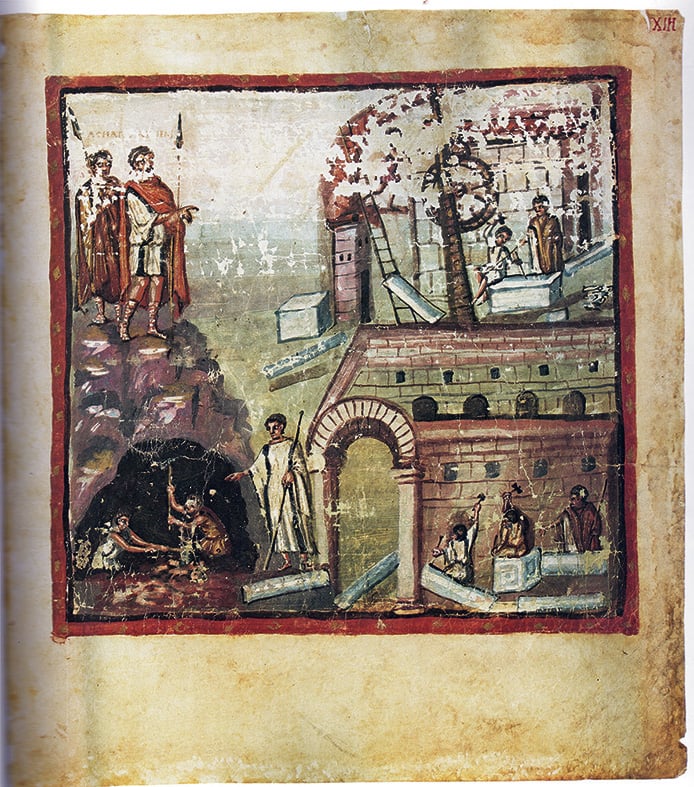 Enea a Cartagine, Folio 13 r. del Vergilius Vaticanus (Vat. Lat. 3225), 400 ca., conservato nella Biblioteca Apostolica Vaticana