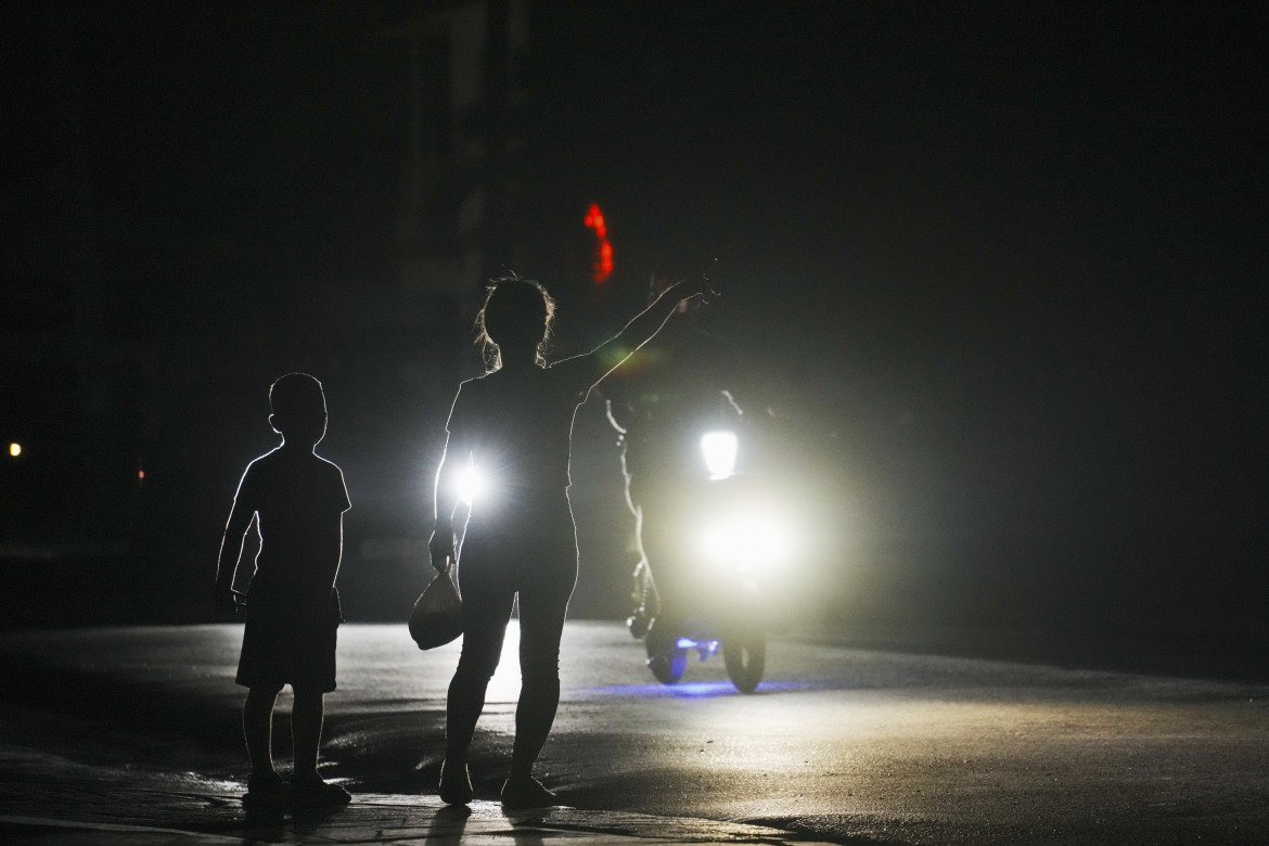 La città di Bauta, Cuba durante uno dei blackout programmati