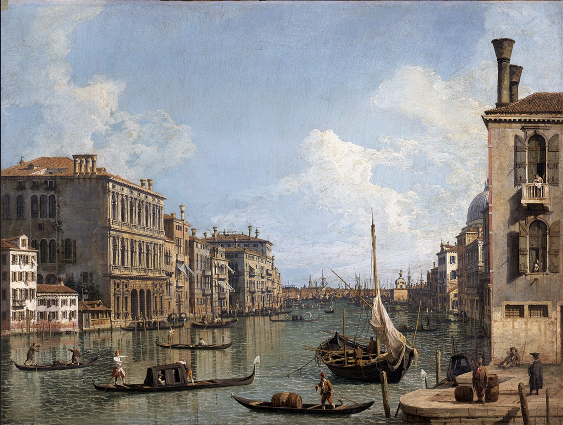 Canaletto, Veduta del Canal Grande verso Punta della Dogana da Campo San Vio, 1740-45