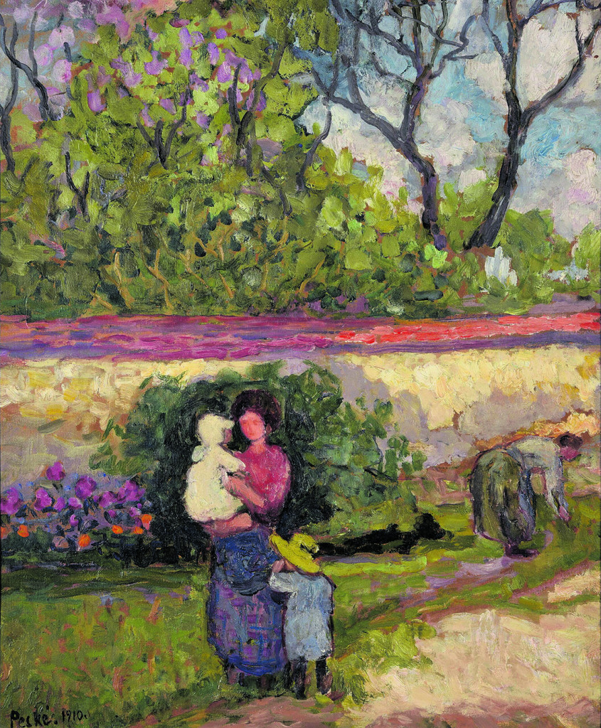 Jean Peské, Madame Peské e i suoi figli in giardino, 1910