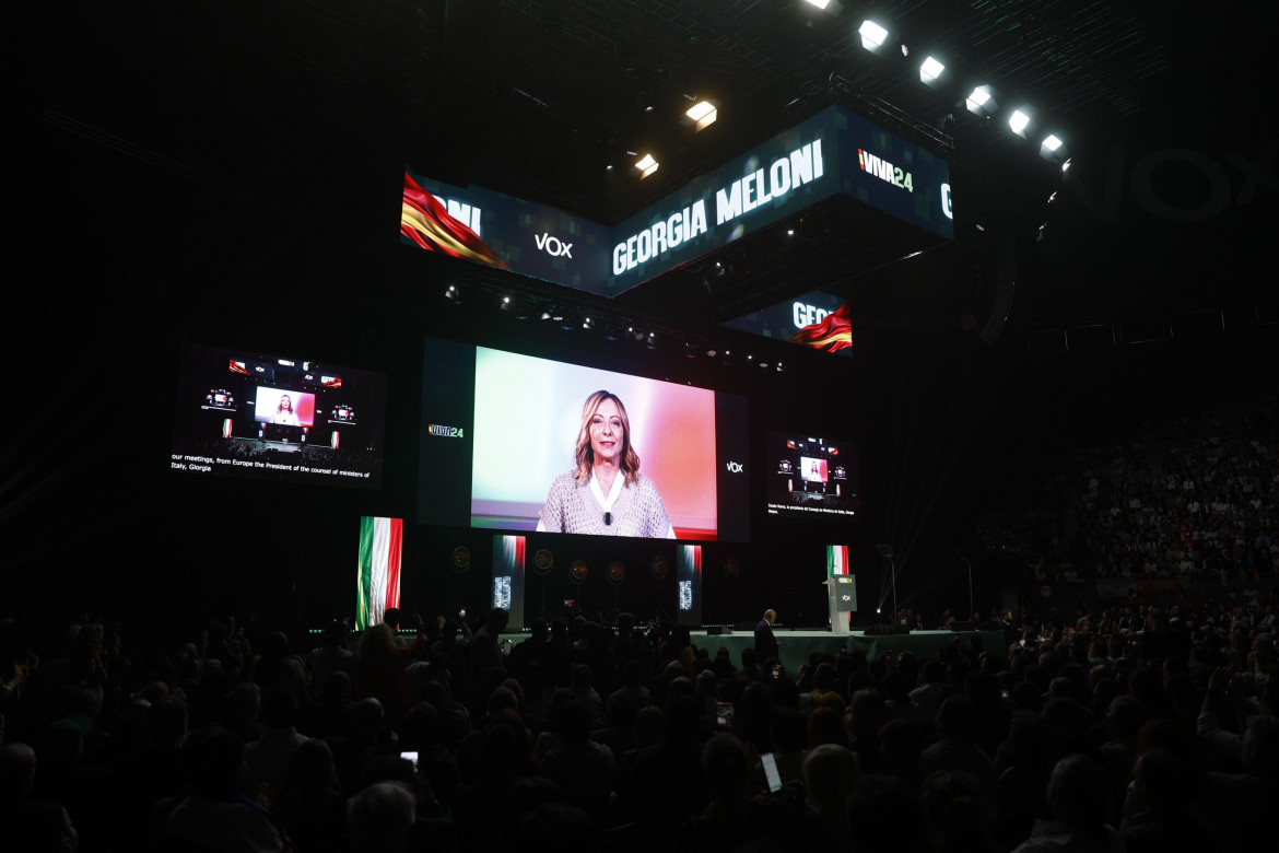 Meloni via video alla convention Europa Viva 24 di Vox