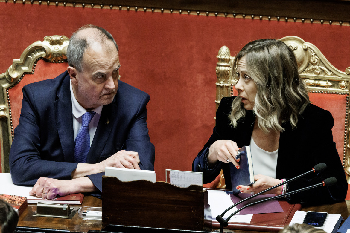 Giorgia Meloni e Roberto Calderoli