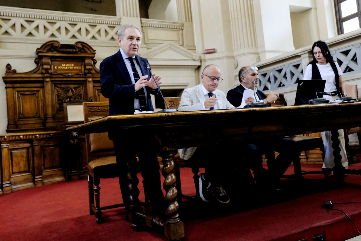 Il presidente dell’Anm Giuseppe Santalucia durante il comitato direttivo centrale in Cassazione