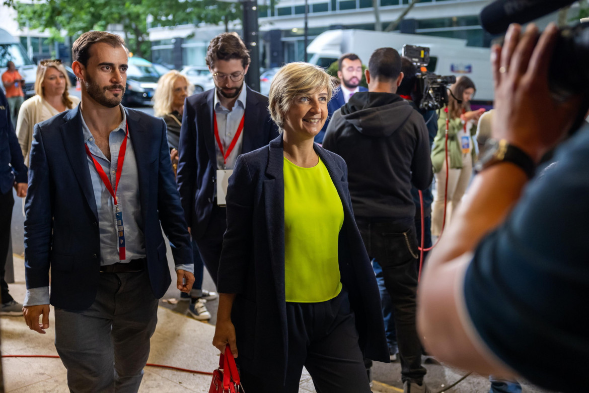 Marta Temido al quartier generale del Partito socialista, foto Ansa