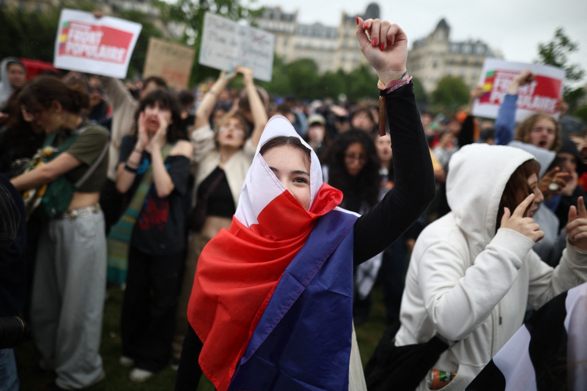 Un particolare della manifestazione di Parigi