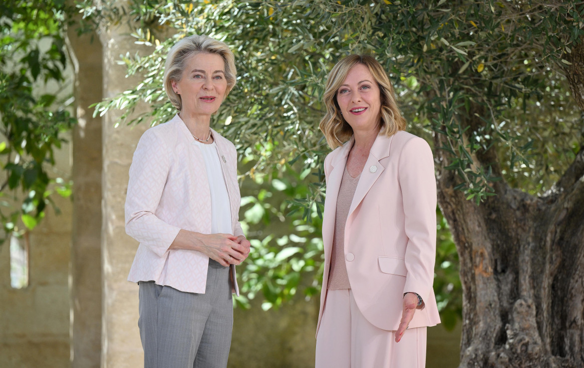 Ursula von der Leyen e Giorgia Meloni al G7 foto Ansa