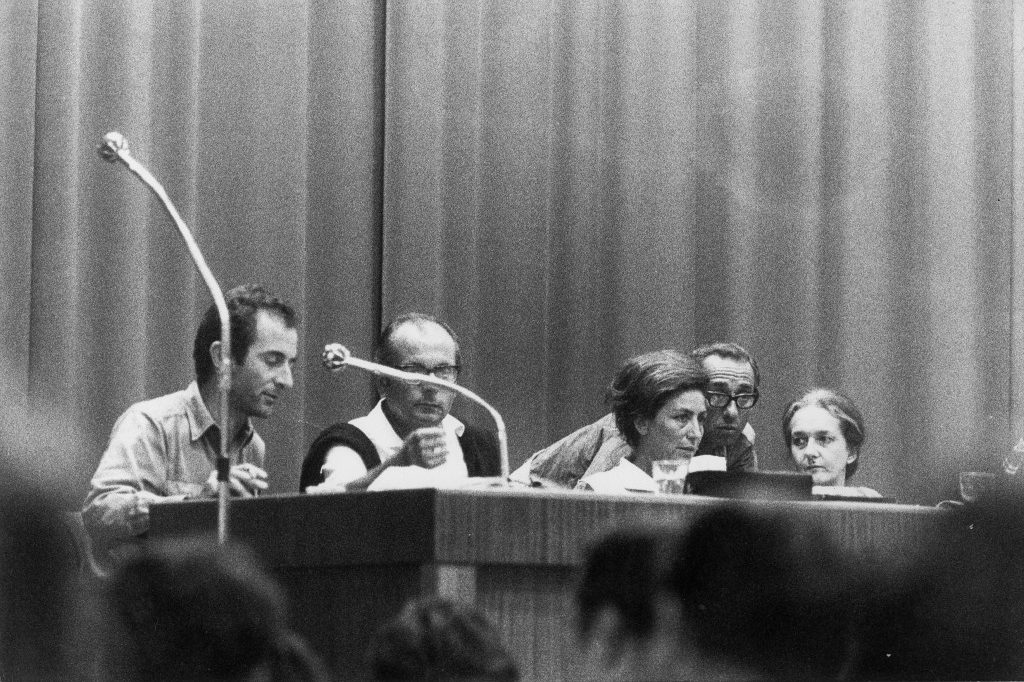 Valentino Parlato, Luciana Castellina, Luigi Pintor, Rossana Rossanda, foto archivio il manifesto