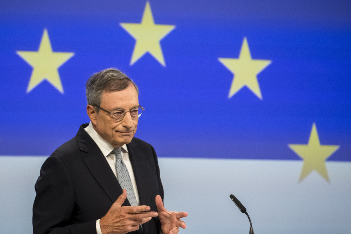 Mario Draghi presenta il rapporto sulla competitività dell'Europa durante una conferenza stampa a Bruxelles foto di Wiktor Dabkowski/Ansa