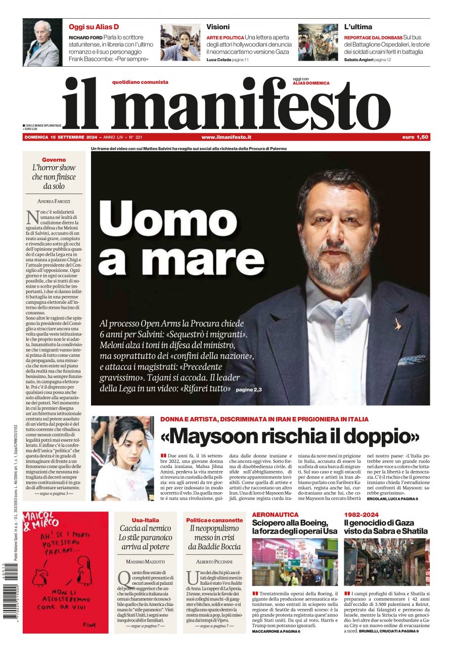 il manifesto del 15.09.2024