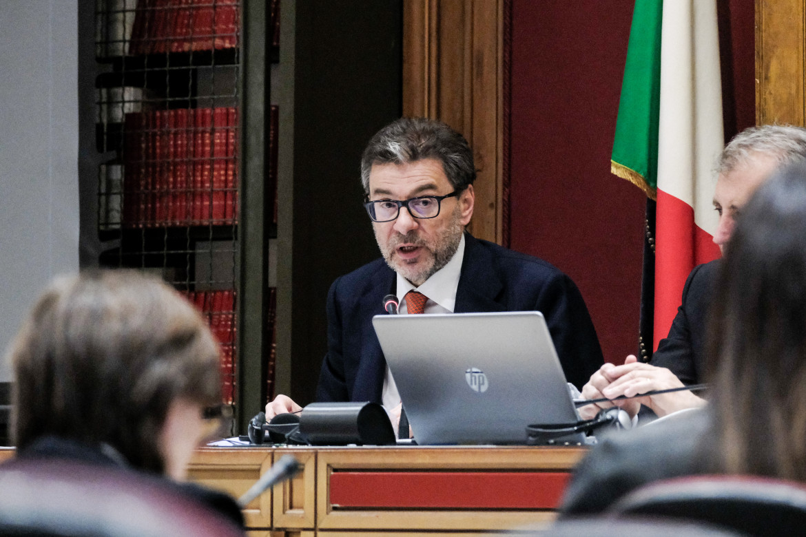 Il ministro Giorgetti durante l’audizione davanti alle Commissioni Bilancio di Camera e Senato