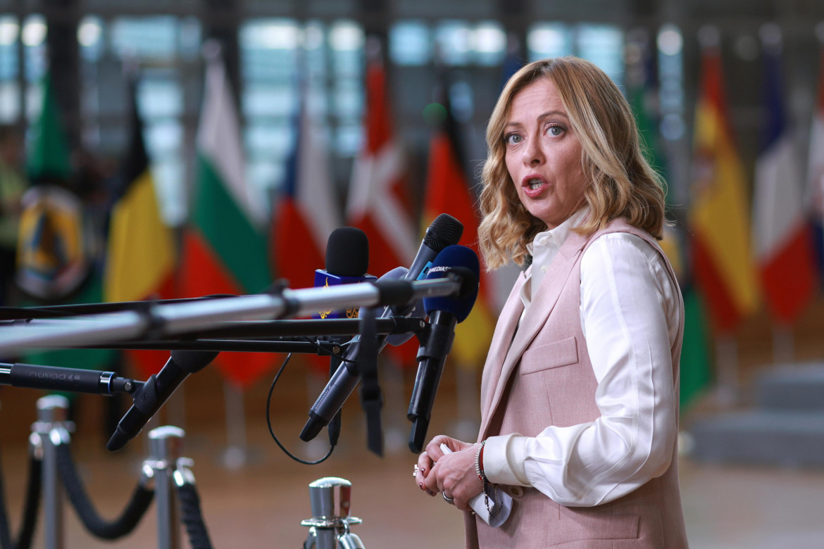 Giorgia Meloni al Consiglio europeo foto Ansa