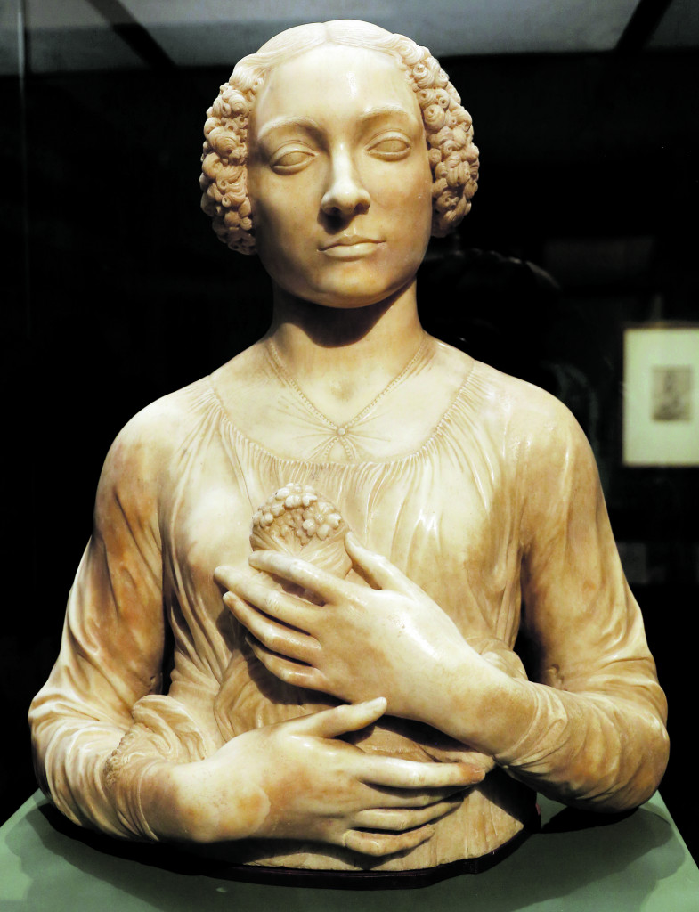 Andrea del Verrocchio, «Dama dal mazzolino», 1475 ca., Firenze, Museo del Bargello, probabile ritratto di Lucrezia Donati