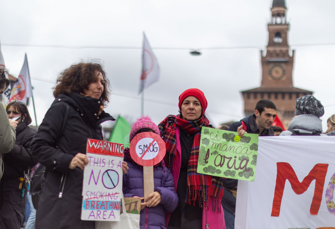 Una protesta contro l’inquinamento urbano