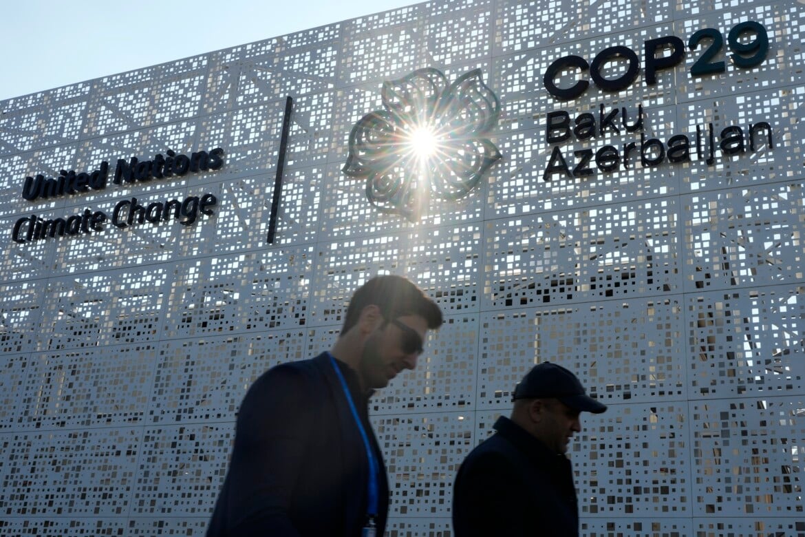 L'ingresso della Cop29 a Baku