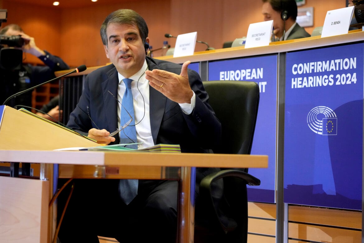 L'audizione di Raffaele Fitto ieri al Parlamento di Bruxelles -foto Ap