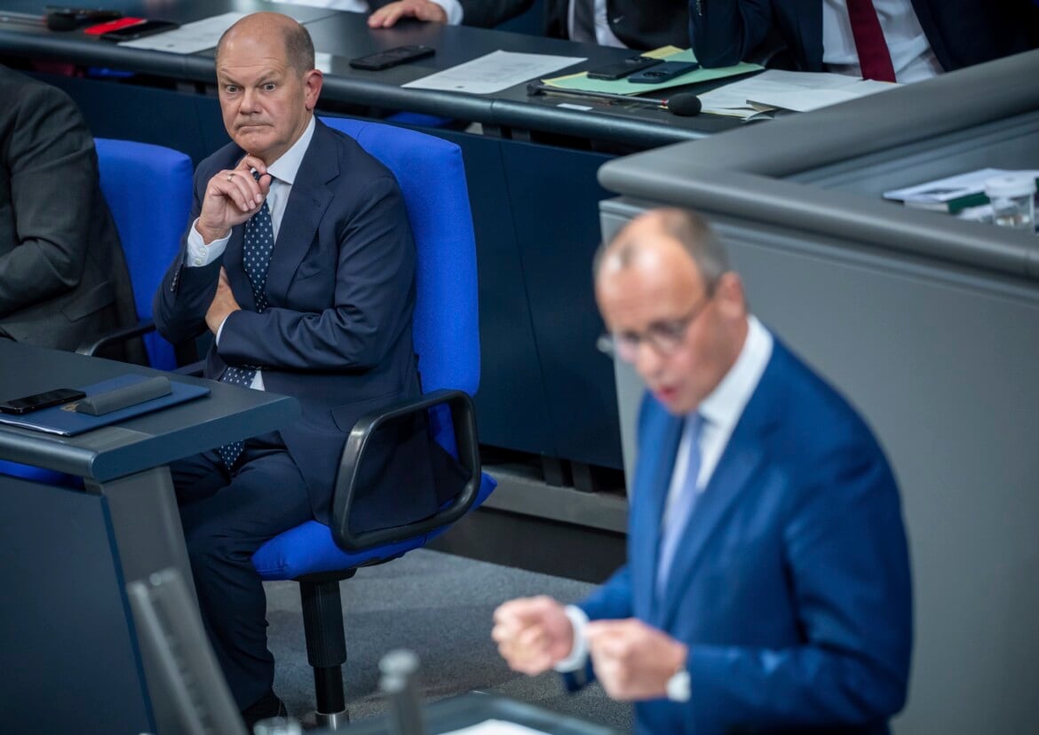 Olaf Scholz, Spd, e Friedrich Merz, Cdu foto - Ap